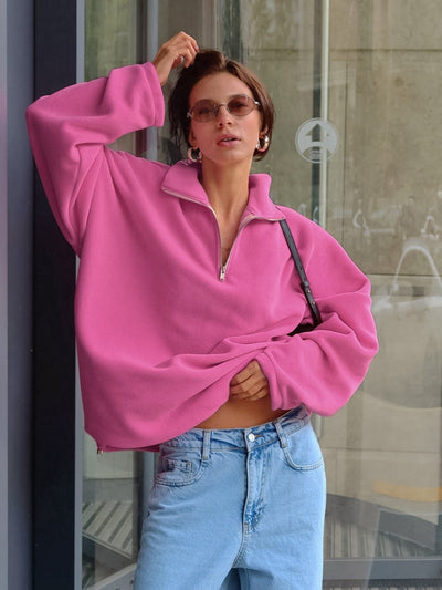 Contrast Panel Zip Front Top