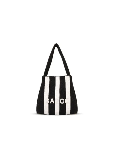 Colorblock Knit Tote Bag