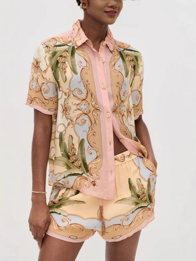 Elegant Linen Shirt & Shorts Set