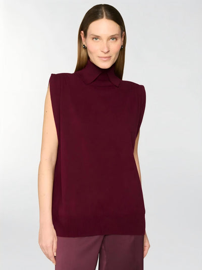 Merlot Knit Top Satin Skirt Set