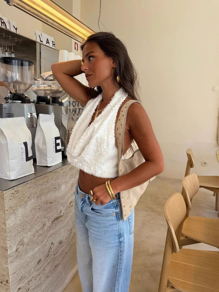 Sparkling Halter Neck Party Top