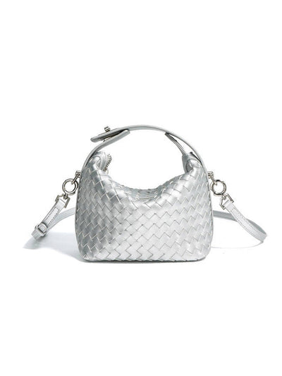 Handwoven Handheld Leather Bag