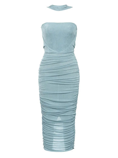 Sexy Cross Neckline Evening Dress