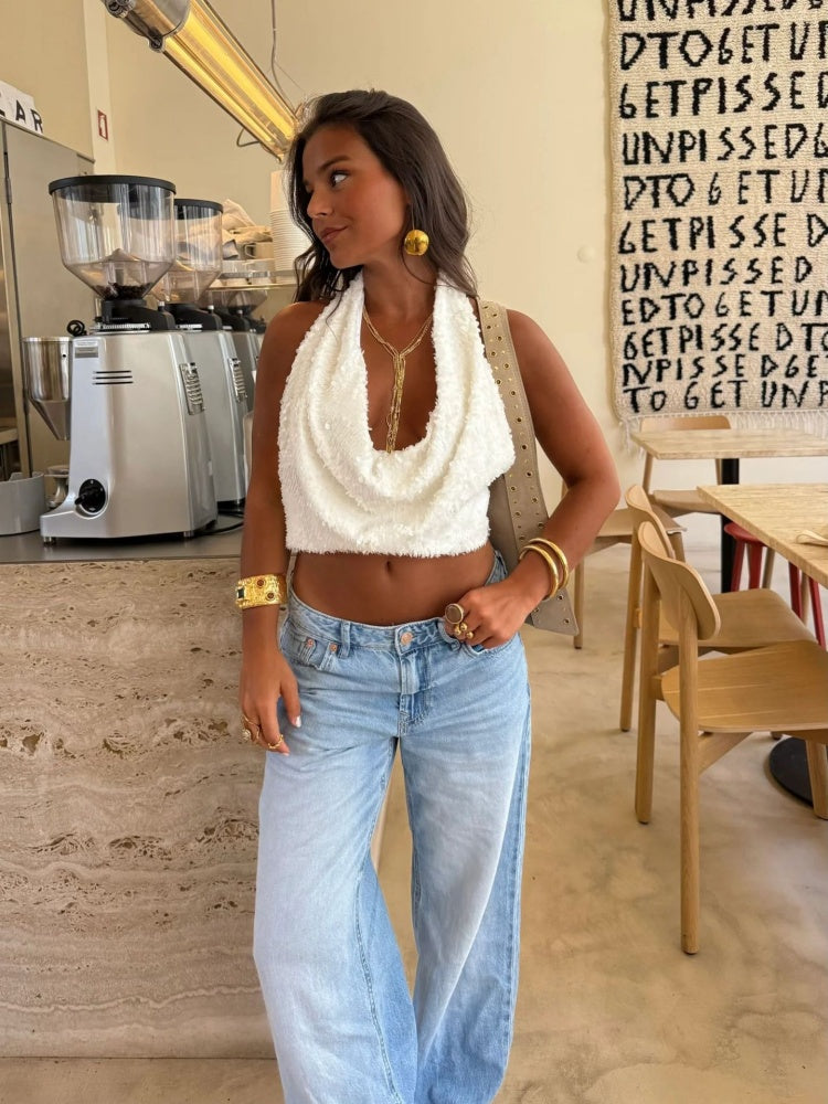 Sparkling Halter Neck Party Top
