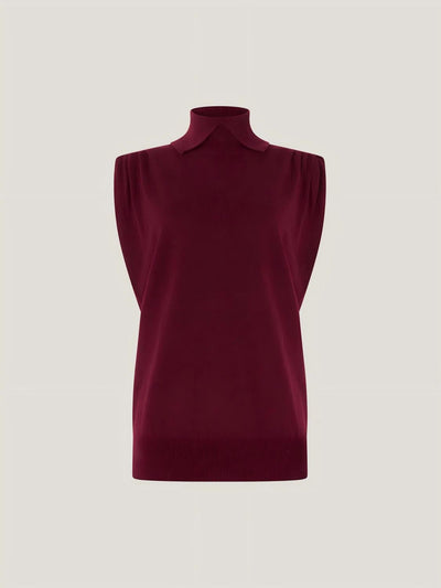 Merlot Knit Top Satin Skirt Set