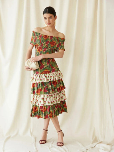 Multicolor May Midi Dress