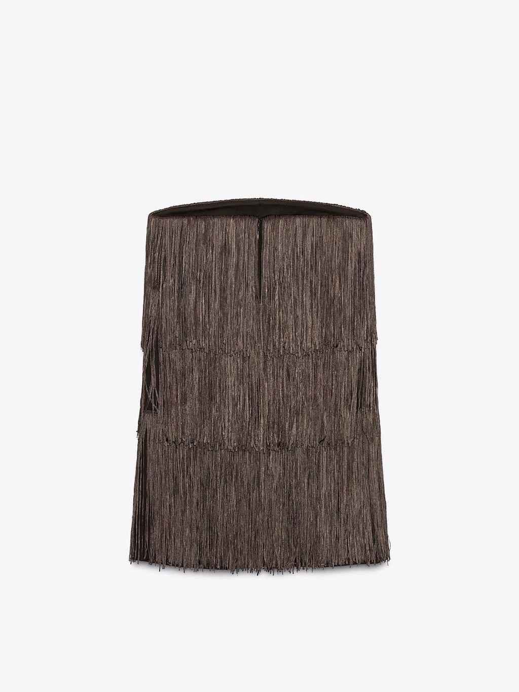 Strapless Fringe Mini Dress