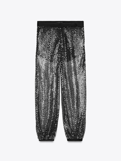 Sheer Sequin Embellished Trousers