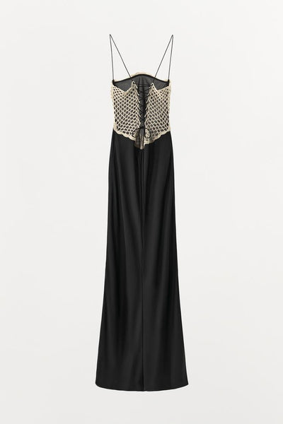 Crochet Combo Backless Cami Dress